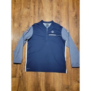 Dallas Cowboys Nike Dri-Fit On Field Jacket Pullover Mens Sz XL Blue 1/4 Zip NEW